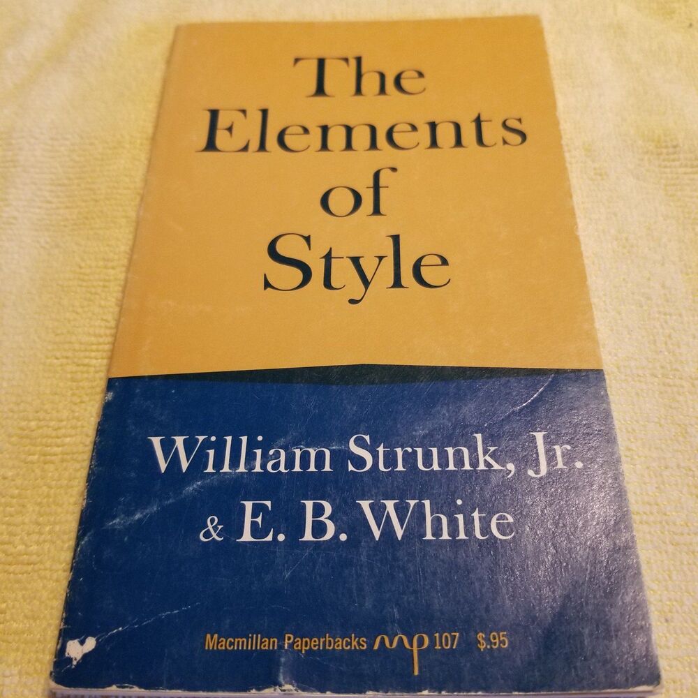 Vintage the elements of style paperback book 1970